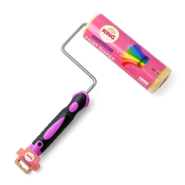 King 9 inch paint roller with comfortable grip handle for wall painting
