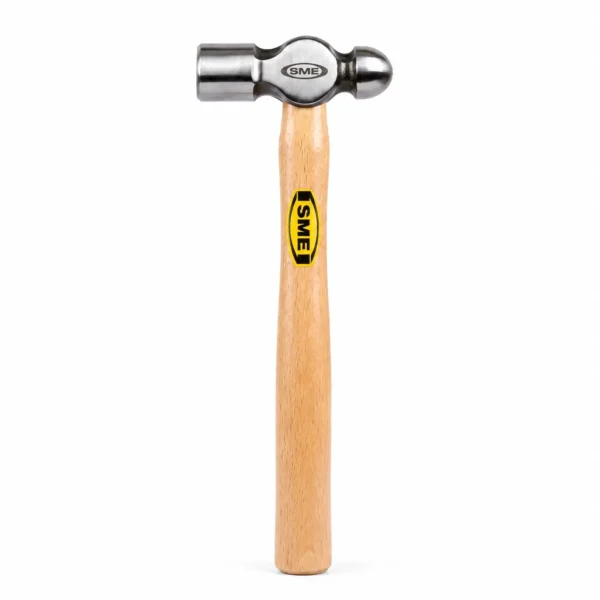 ME ball-peen hammer with premium wooden handle for metalworking