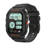 Ares GPS rugged black waterproof smartwatch with heart rate monitor and steps counter