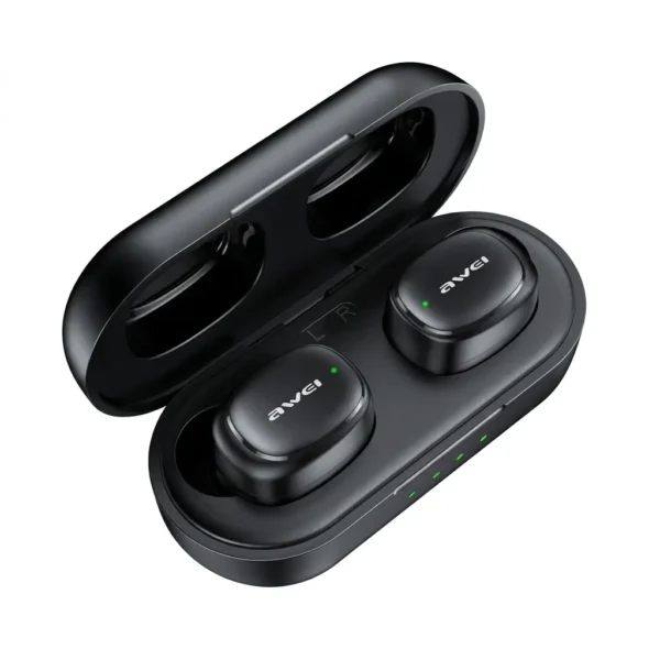 Awei T13 Pro true wireless earbuds in black charging case