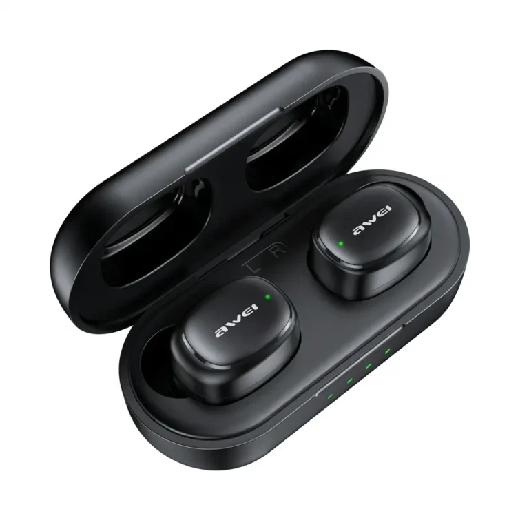 Awei T13 Pro true wireless earbuds in black charging case