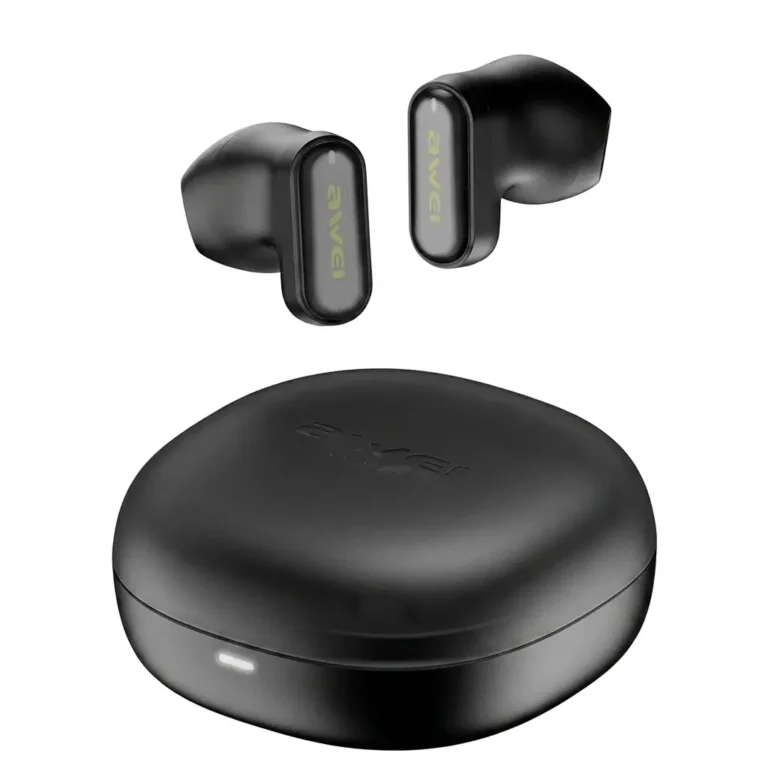 Awei T76 TWS Wireless Earbuds Black color with Charging Case