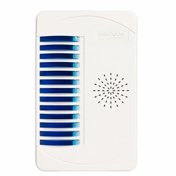 Ericson cartoon calling bell, a white musical electronic doorbell with blue sound vents for home or office in Bangladesh.