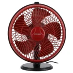 Ericson Coolmax 9 inch high speed table fan with red blades and black base
