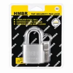 HMBR Top Security Pad Lock 50mm with keys on pure white background