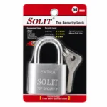 SOLIT Top Security Lock 50mm heavy duty stainless steel padlock with keys on pure white background