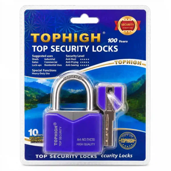 TopHigh heavy duty high quality top security padlock with keys