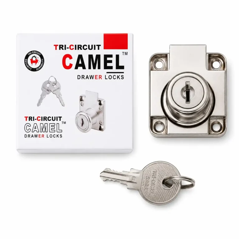 Tri-Circuit Camel Drawer Lock এবং চাবি সহ অরিজিনাল সিকিউরিটি লক।