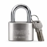 HMBR Top Security Hardened Padlock with four laser keys for home and shop security.