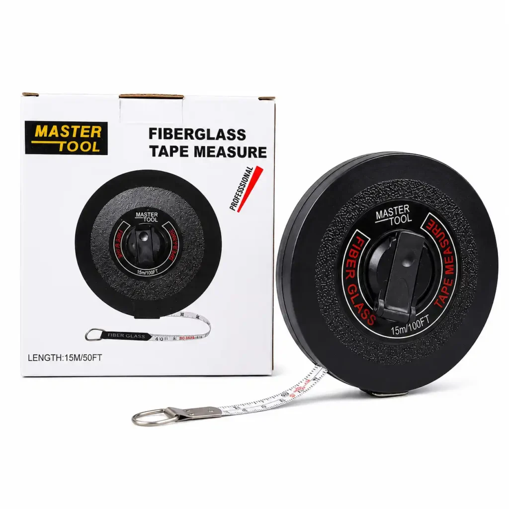 Master Tool Professional Fiberglass Tape Measure 15m Long Distance Measuring Tape